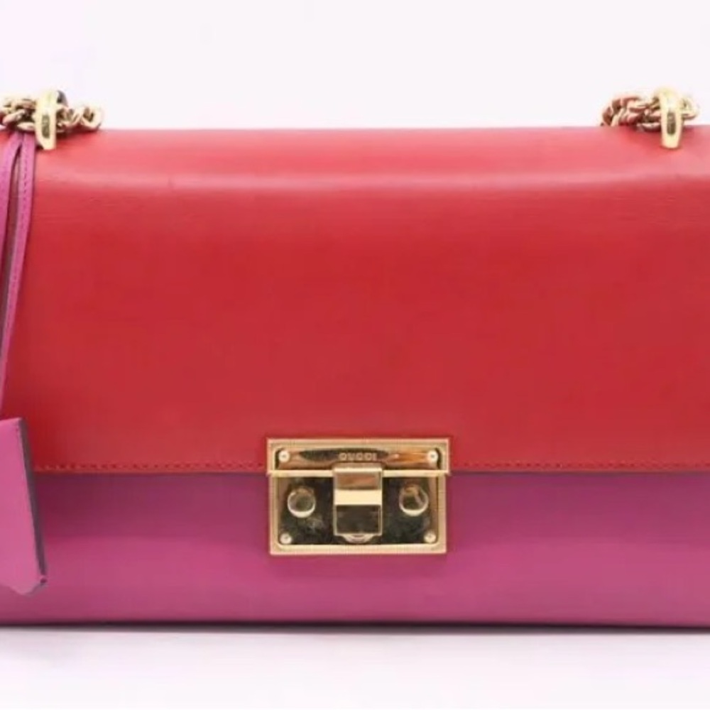 Gucci Padlock Authentic Pink and Red Shoulder/ Crossbody Bag